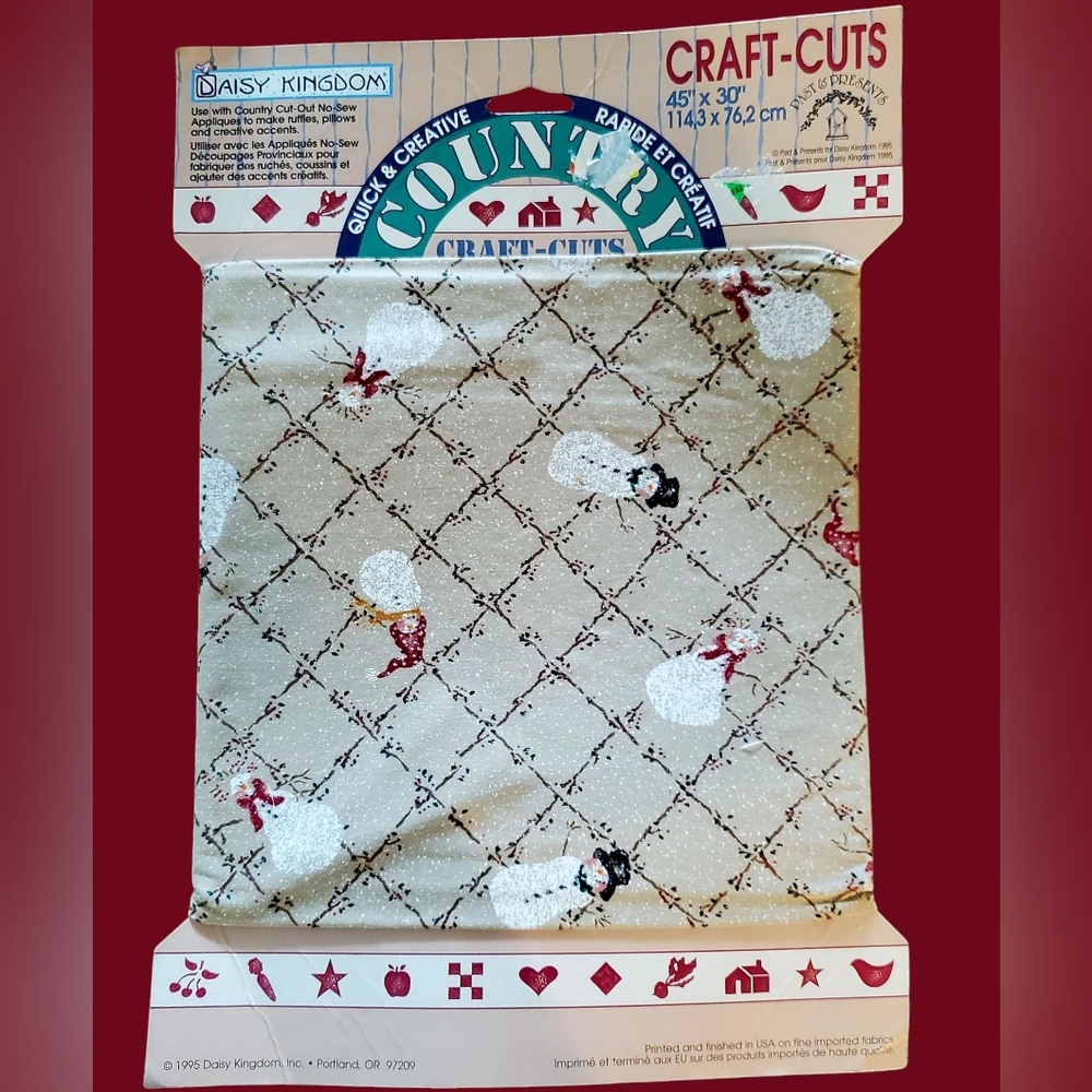 Daisy Kingdom Cotton Fabric Frosty Friends Lattice 45" 34108 Past And Present